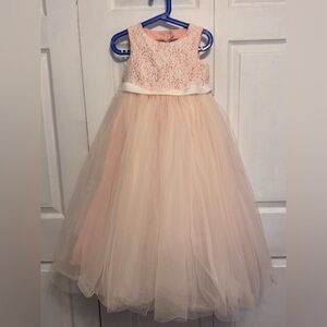 David’s bridal flower girl. heart back dress. little girl toddler